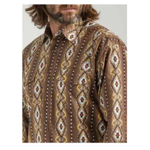 WRANGLER BROWN AZTEC LS SHIRT -112318601