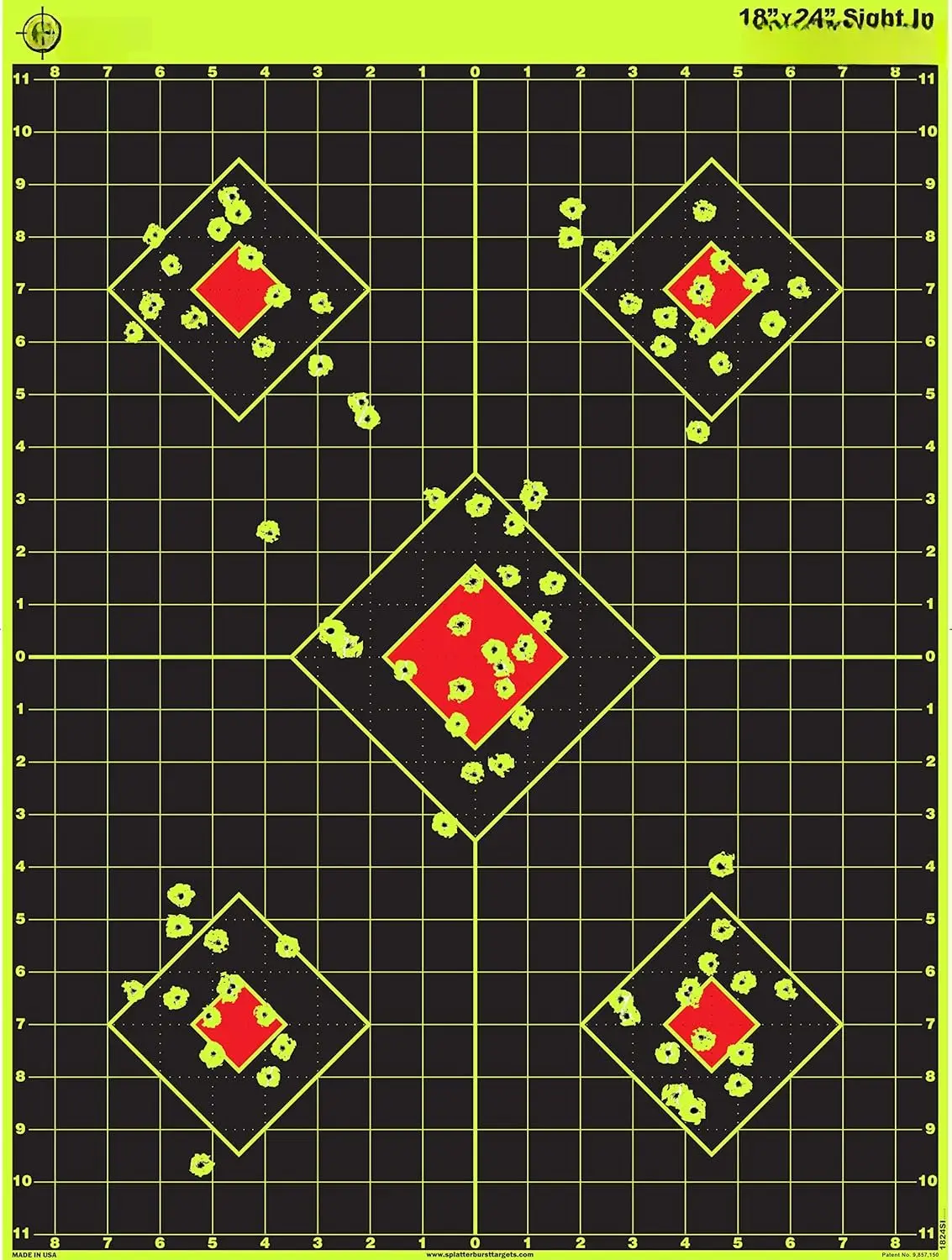 - 18 x 24 inch - Sight in Splatter Target - Easily See Your Shots Burst Bright Fluorescent Yellow Upon Impact -