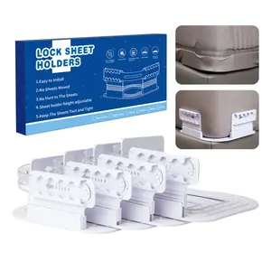 Invisible Bed Sheet Clip Lockingsheet Holder Sheet Tight Heavy Duty Bed Sheet Lock with Corner-Open Fits All Sheet and Heavy-Duty Mattress Easy One-Time Installation(Grey)