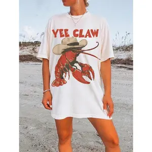 Lobster Cowboy Shirt UNISEX C Trendy Yee Claw Tee Funny Lobster