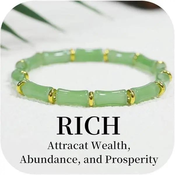 DearLuniva B Money Bracelets for Women, Good Luck Feng Shui Lucky Wealth Bracelet, Jade Crystal Bracelet Chinese Jewelry Gifts