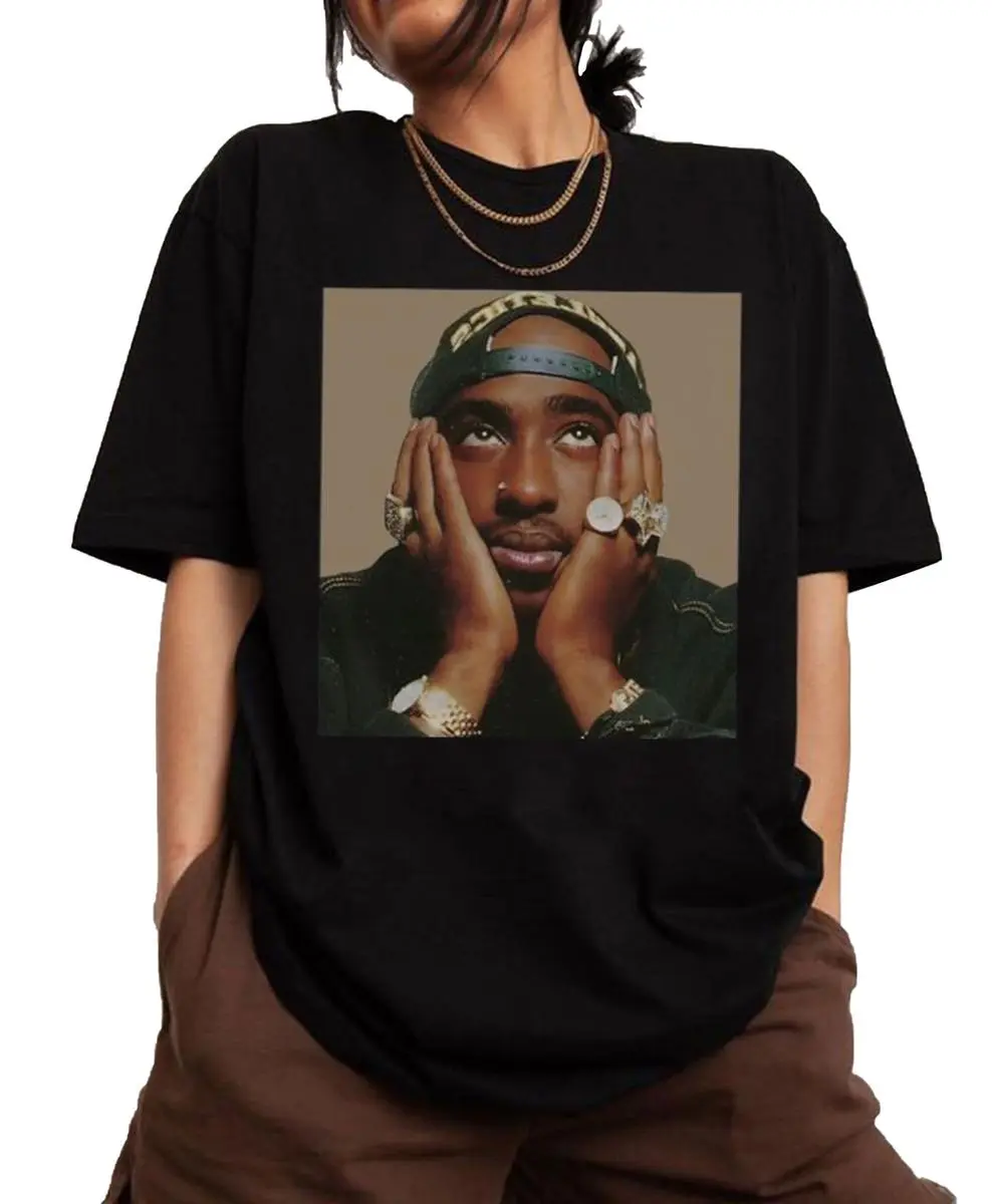 Tupac Shakur Vintage Shirt, 2Pac 90s Shirt, 2Pac Shakur Shirt, Vintage 90s Bootleg Tupac Shirt, 90s Merch, Hip Hop Legends Shirt, Rapper Merch, Rapper Shirt, Gift For Fan, Unisex Cotton Shirt, Full Size, Full Color, Gift For Friend