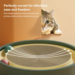 Cat Scratching Pad, Car Scratcher, Cat Scratch Board with Spinning Balls- Durable Recycled and Replaceable Corrugated Cardboard, Double-Sided!