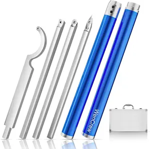 Carbide Tipped Wood Turning Tools Set, Upgrade Carbide Lathe Tools for Woodturning, Lathe Rougher Finisher Swan Neck Hollowing Tools with Extendable Shafts