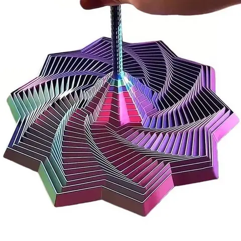 1pc 3D Printed Expanded Sensory Fidget Star, Fractal Fidget Hexagon with Handles, New Star Shaped Fidget Toys for Office Desktop, Decompression Toys Stress Relief Whirling Spiral, Anxiety Stress Reliever