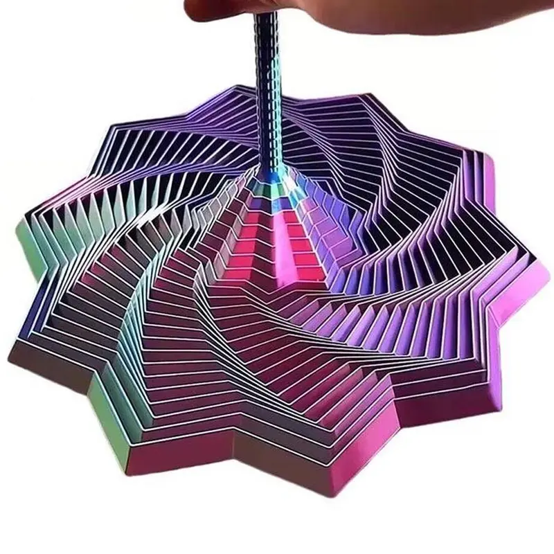 1pc 3D Printed Expanded Sensory Fidget Star, Fractal Fidget Hexagon with Handles, New Star Shaped Fidget Toys for Office Desktop, Decompression Toys Stress Relief Whirling Spiral, Anxiety Stress Reliever