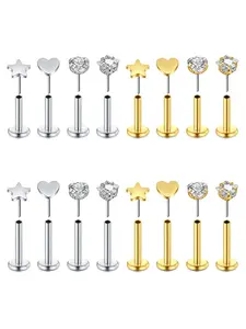 Heart Shaped Stainless Steel Stud Earrings, Fashionable Earrings for Women & Men, Trendy All-match & Exquisite Jewelry for Anniversary