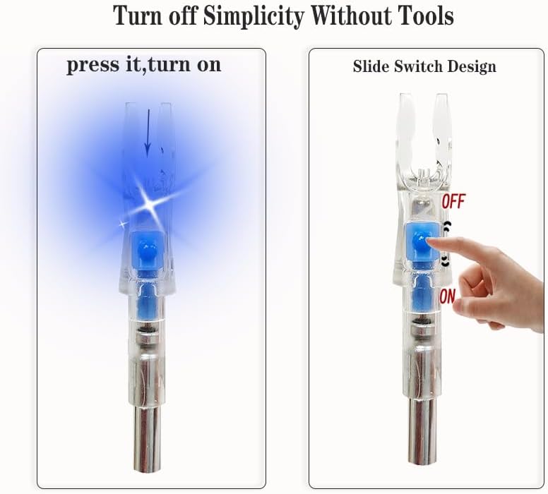jianZD 6pcs X Lighted Nocks for Arrows with .205'' .232'' .244'' .248'' Inside Diameter with H, S, GT Bushings, High-Visibility Light Up Nocks with ON/Off Switch for Archery Green