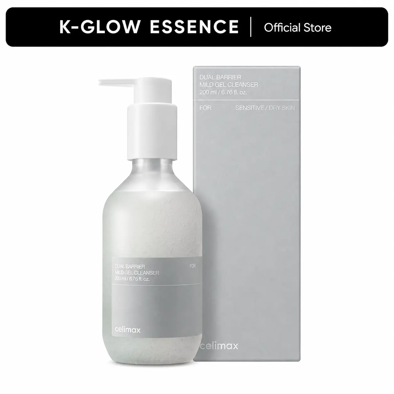 celimax Dual Barrier Mild Gel Cleanser 200ml, Low-pH Facial Cleanser with 5 Ceramides for Sensitive & Dry Skin