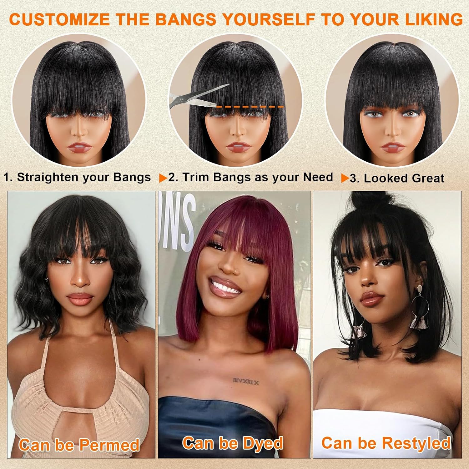 [Live only]ShowReal Short Bob Wig Human Hair Glueless HD 3X1 Lace Closure Human Hair Bob Wig With Bangs For Black Women Ready to Wear and Go Wigs for Women Beginner Friendly (10Inch)