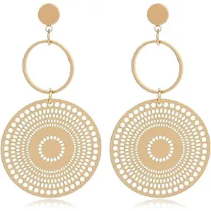 BloomWish S Boho Earrings for Women Trendy Gold Dangle Earrings Vintage Bohemian Indian Country Jewelry Gifts Boho Dress Chic Clothing