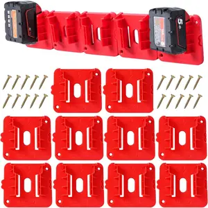 10 Pack  Holder for Milwaukee M18,Wall Mount M18 18v  Holder Storage Case Tool Holder For Shelf Work Van Toolbox