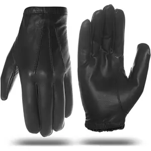 Harssidanzar Mens Thin Unlined Leather Police Duty Gloves GM031 Harssidanzar