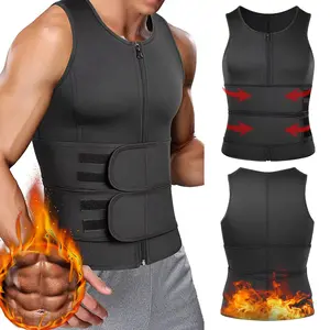 Men Sauna Sweat Vest, Waist Trainer Sauna Vest, Fitness Corset Body Shaper Belly Shapewear, Double Belt Trimmer Belt,Neoprene