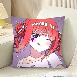 The Quintessential Quintuplets M-Miku N-Nakano W-Waifu Cushion Cover Plush Reversible Pillow Cover: Perfect for Car Rides, Sofa Lounging, Bedroom Relaxation & More A Thoughtful Gift for Loved Ones!