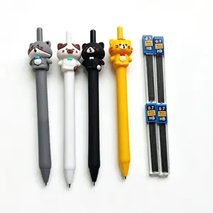 8 Count Cat Automatic Pencil Set, 0.7mm Cat Shape Push Button Pencils, Cute Animal Pencils, Replaceable Leads, Gift for Friends