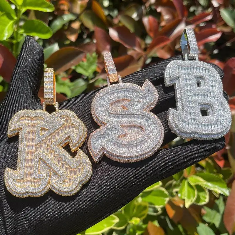 Initial Necklace New Fish Tail Letter Hip-Hop Necklace DIY Letter Splicing Combination Necklace Pendant Non tarnish jewelry Cuban Link Chain
