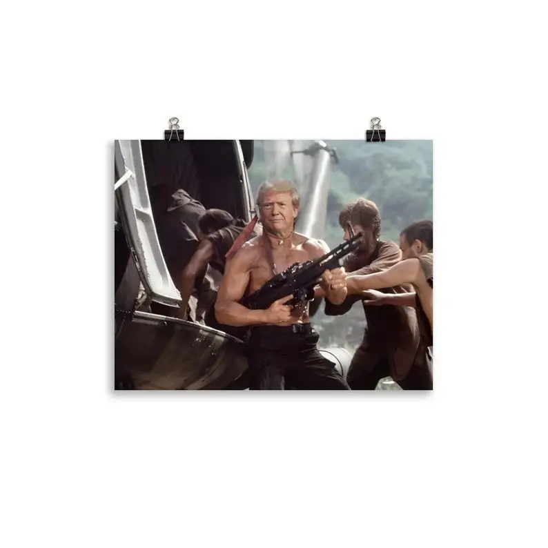Donald Trump Rambo Poster, Funny President Trump Print, Rambo Wall Art ...