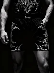 Men's Quick-Dry Gym Shorts, Athletic Shorts, Slim Fit Gym Swimming Shorts with Pockets, Breathable Elastic Polyester Fabric, Ideal for Running, Training, Beach Activities, Boxing