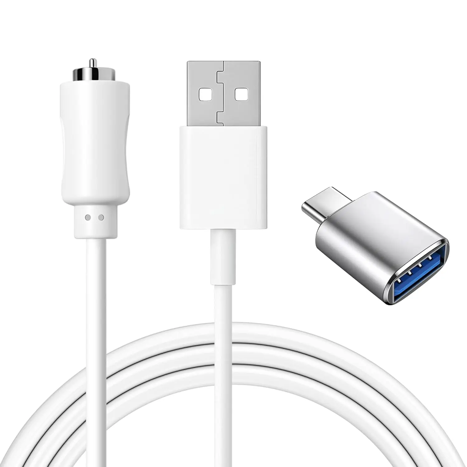 Rose Charger  - 2.7FT 1-Pin Single Point  USB Charger , 5V/1A USB  Charger withUSB-C connectors