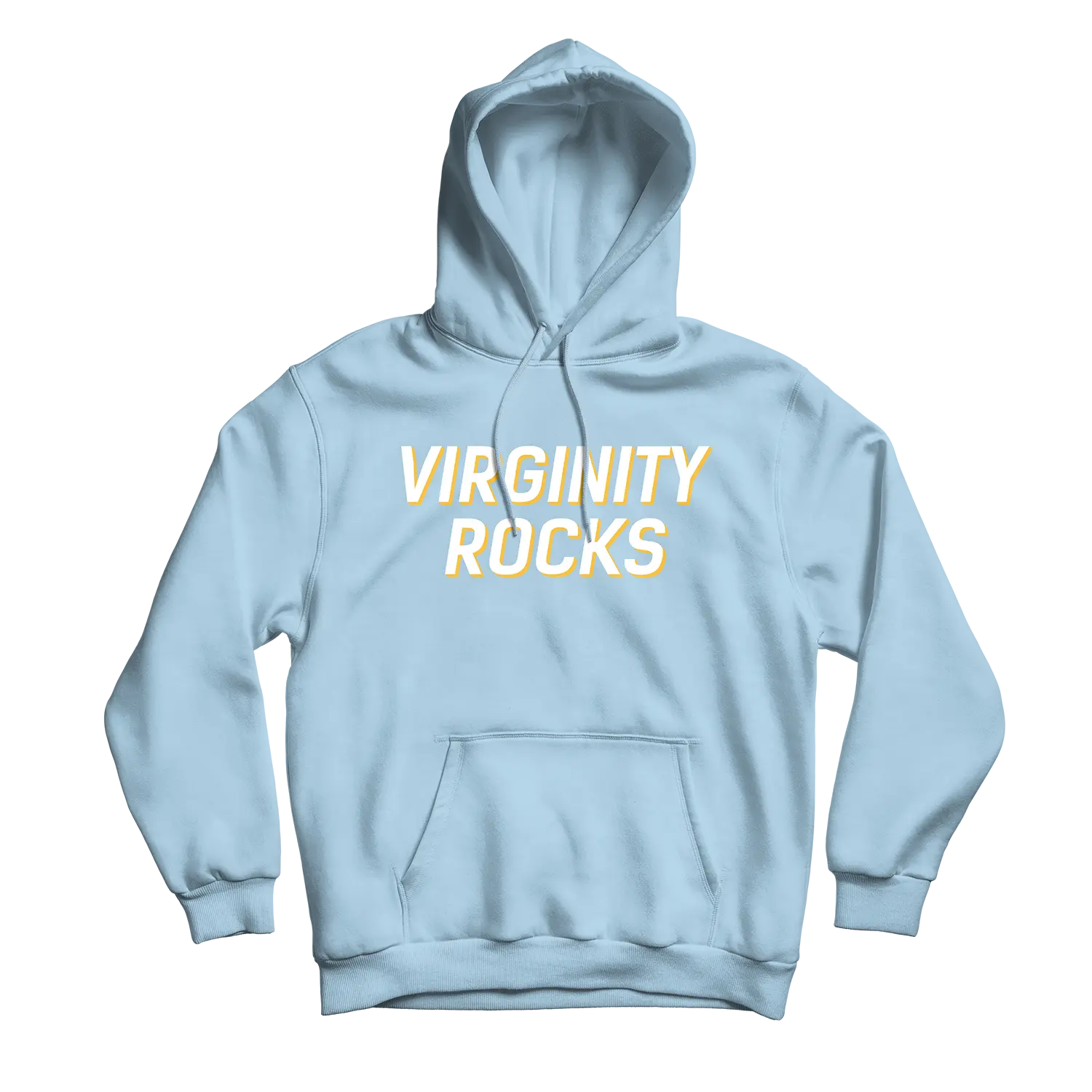 Virginity Rocks Light Blue Hoodie