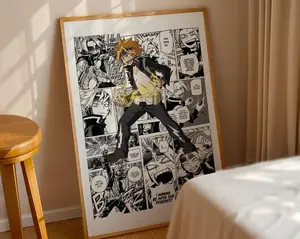 My Hero Academia Denki Kaminari Manga Panels Poster – Curated Manga Panels – Digital Print for Anime Lovers