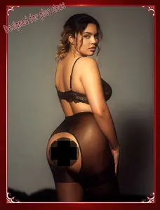 Plus Size Open Gusset Pantyhose for Women, High Stretch Sheer Tights, Soft Breathable Stockings