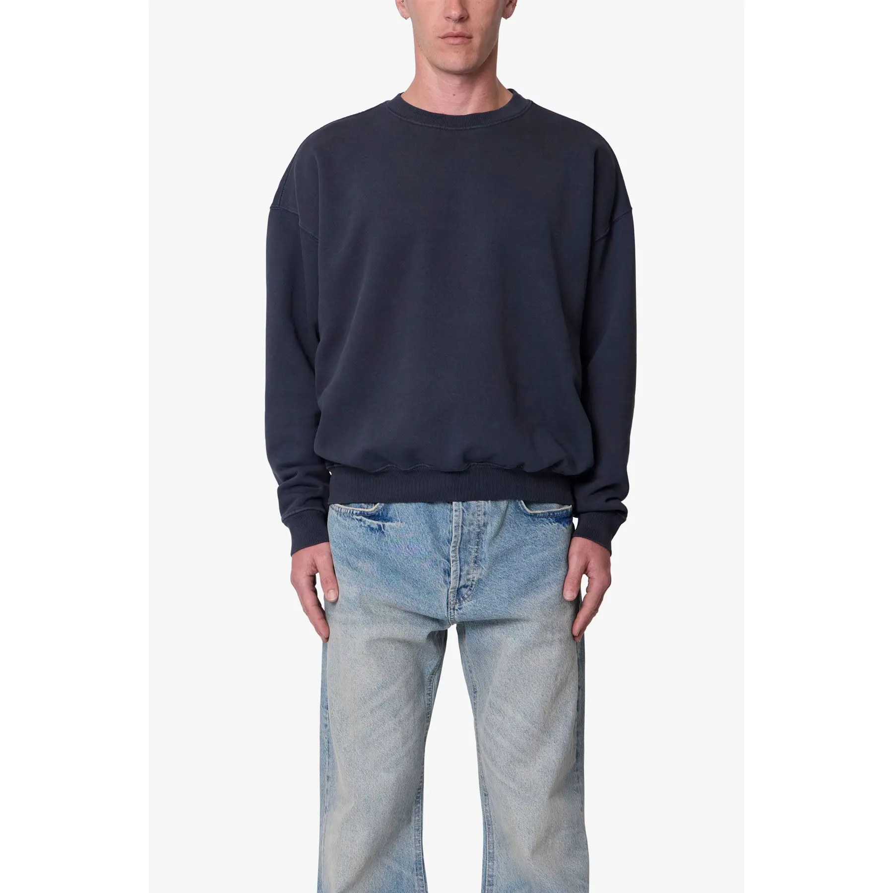 mnml Heavy Basic Crewneck Sweater - Washed Black