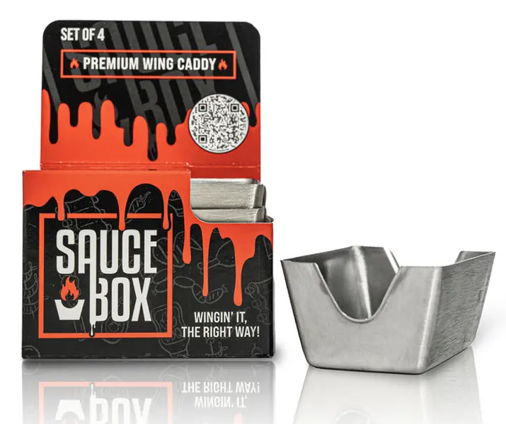 SAUCE CUP FOR WINGS - Kitchen Utensils that revolutionize Sauce Cups! These cups are the best premium sauce cups on the market! Stainless, Stackable, Reusable, Stainless Steel!
