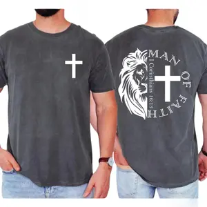 Christian T-Shirt, Lion Cross Faith Shirt, Bible Verse T-Shirt, 1 Corinthians 16:13 Shirt, Jesus Faith Graphic Tee, Religious Gift For Men and Women, Unisex Comfort Colors Tee.