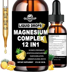 Magnesium 12 in 1 Complex 1000mg Supplement for Women & Men, High Absorption Liquid Magnesium Glycinate Citrate Malate Taurate Oxide Aspartate Orotate, Calm Magnesium for Sleep Muscle Heart Support