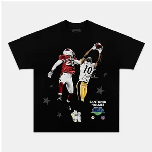 Comfort Colors Santonio Holmes Graphic T-Shirt, Pittsburgh Football Retro Sports Streetwear Tee Vintage NFL Aesthetic Style, Unisex Fan Outfit for Men Women, Soft Washed Cotton Shirt Game Day Wear