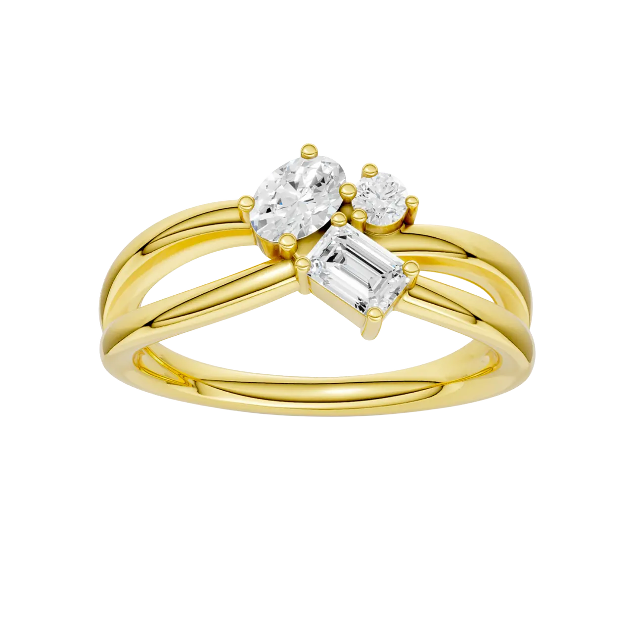 Architectural Diamond Cluster Ring