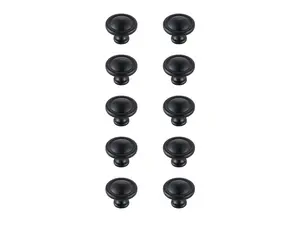 Elegant Decor KB2007-MB-10PK 1.2 in. Dia. Garlande Multipack Mushroom Knob, Matte Black - Pack of 10, Modern