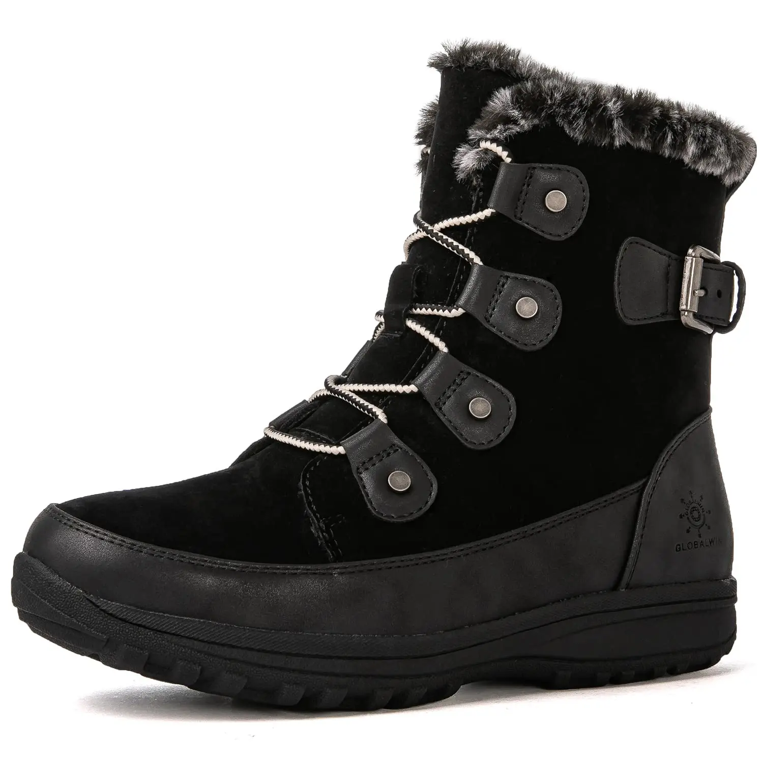 GLOBALWIN Women's Mid-Calf Boots Brown Winter Boots For Women 7.5M