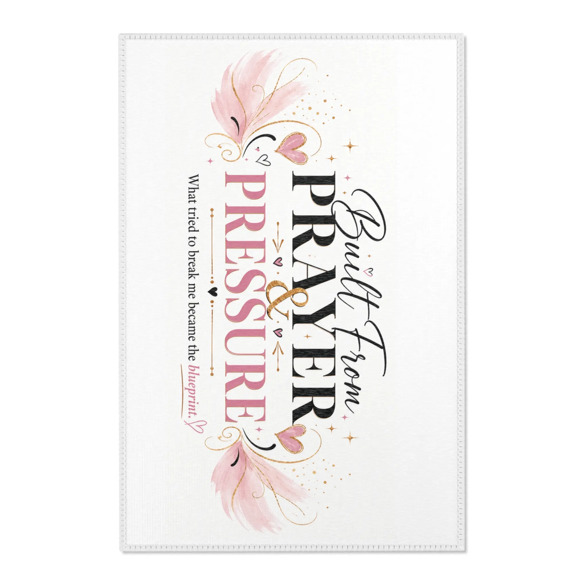 Built From Prayer Not Pressure Area Rug | Inspirational Scripture Decor