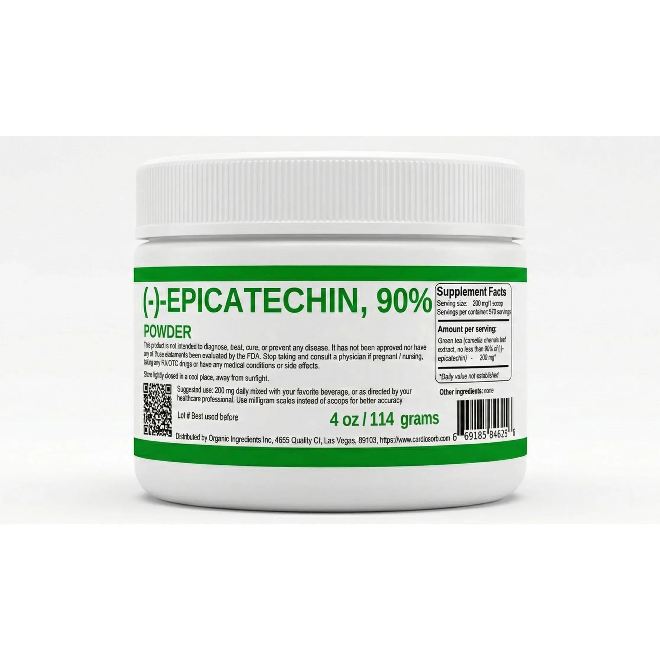 Epicatechin 90% Powder, (-)-epicatechin, 4 oz