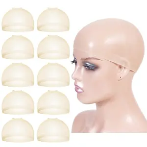 10pcs Transparent Wig Cap, Heatless Wig Cap, Ultra-thin Invisible Caps for Lace Front Wig Stretchy Stocking Nude Cap, Detangler Supplies Hair Styling Tools Heatless Untangle Hair Tools