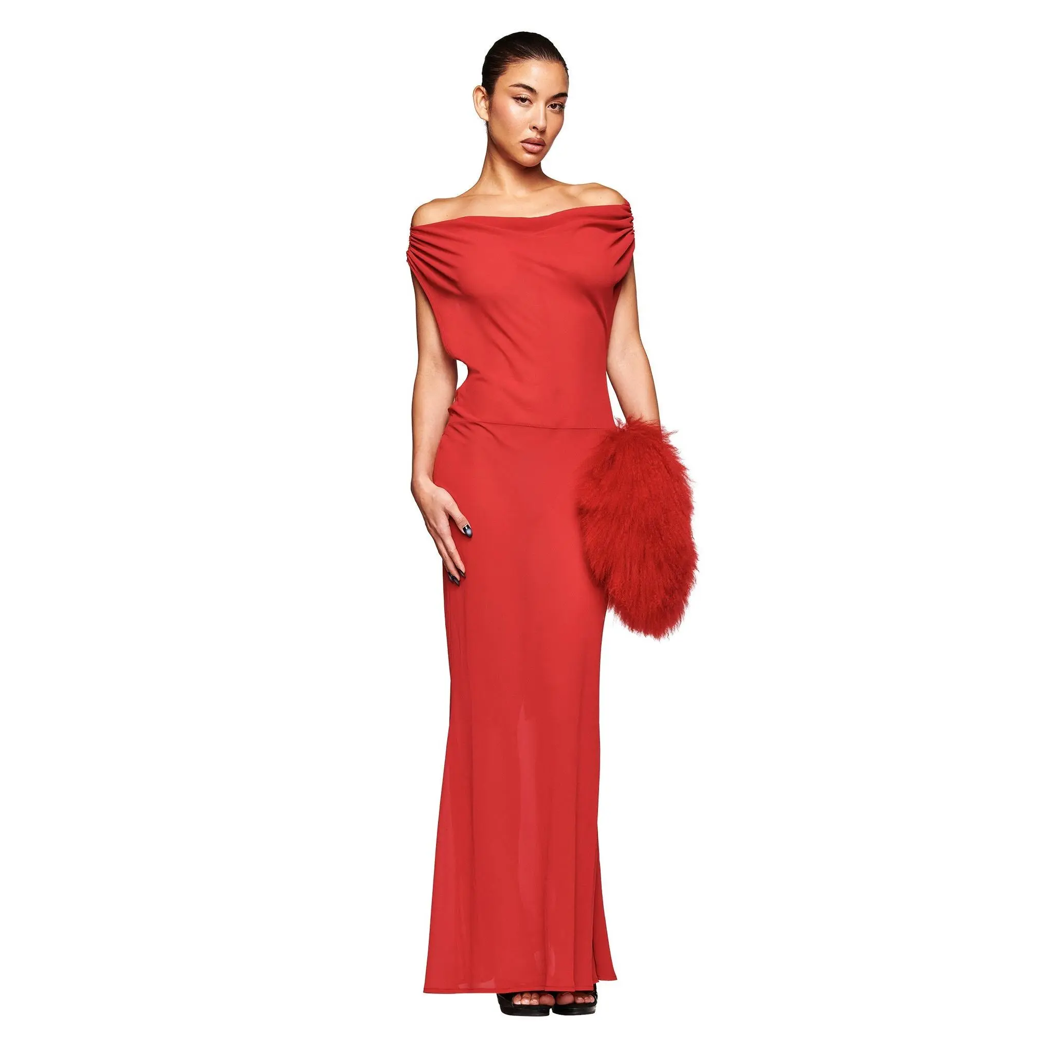 knee length dresses for ladies I.Am.Gia Kahlo Maxi Dress in Red main image 1