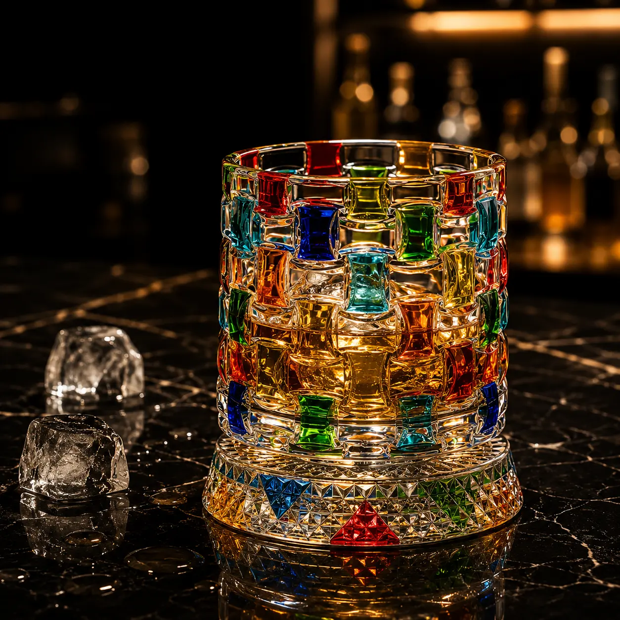 Colorful Embossed Hand-Painted Rotating Tumbler, Lead-Free Thick Glass Spinning Cup with Art Pattern, Aerating Decompression Glass for Daily Drinking Party Gathering & Premium Gift Giving
