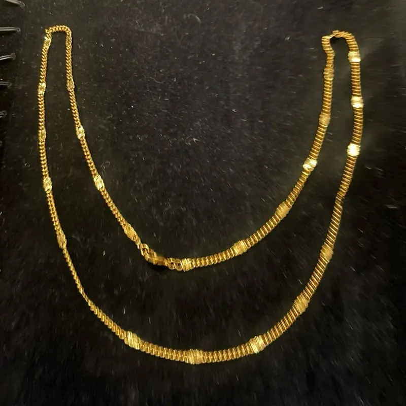 27” long necklace 24k gold plated daily wear