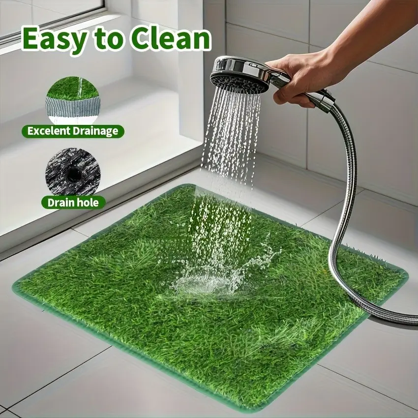 Washable Fake Grass Dog Potty Training Pad, Puppy Pee Pads Washable, Clean, Durable Eva Material, Indoor Outdoor Use, Suitable for All Sizes Dogs