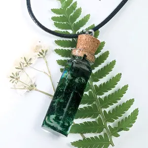 Real Resin Jar Pendant with Moss Encased in Durable Shatterproof Materials - Unisex