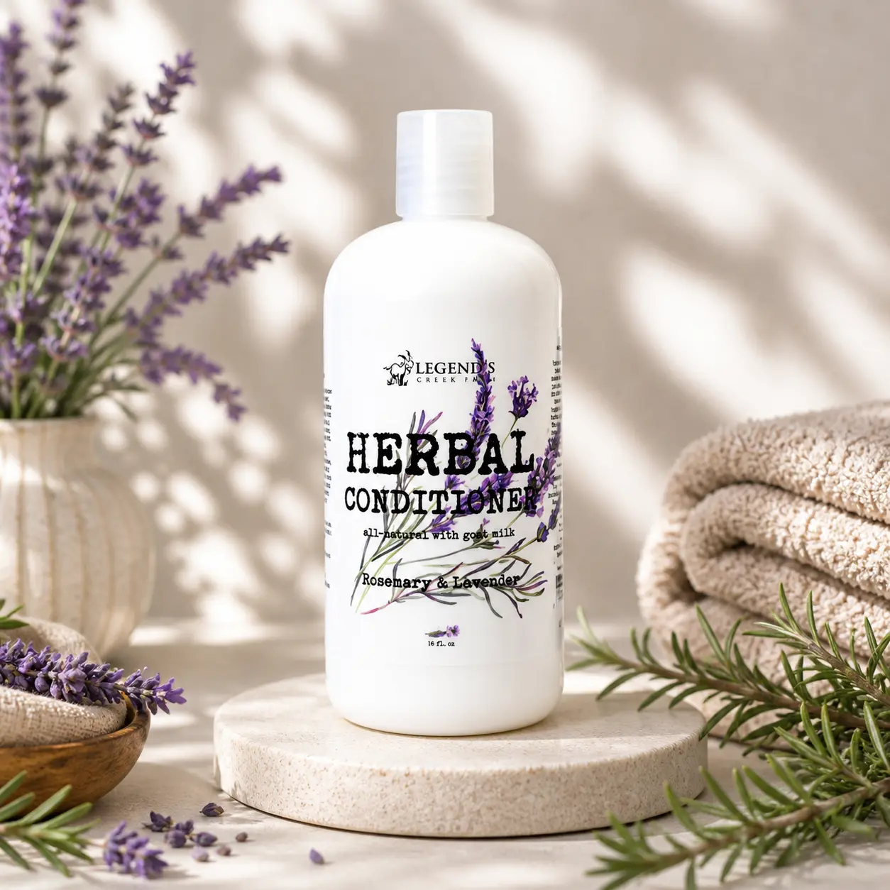Goat Milk Haircare Conditioner with Rosemary, Lavender, Chamomile Flowers - Fragrant Scent for Hair Nourishment