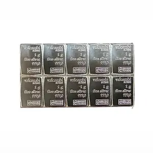 Valcambi Suisse 10 x 1 Gram Silver Bars from CombiBar – .999 Fine Silver – No Assay