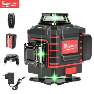 Milwaukee 360° Green Laser Level, Rechargeable Professional Tool with Vertical & Horizontal Cross Lines