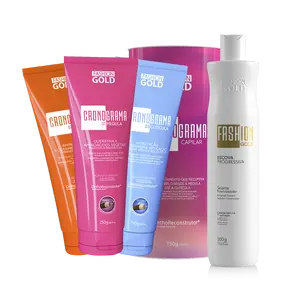 Kit Fashion Gold Straightening System, 500g/17.6fl.oz + CRONOGRAMA Hair Care System
