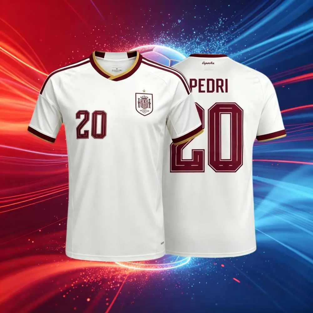 2026 Spain 19#Lamine Yamal and 20#Pedrl Short And Long Sleeve Soccer Jersey Fans Version Breathable