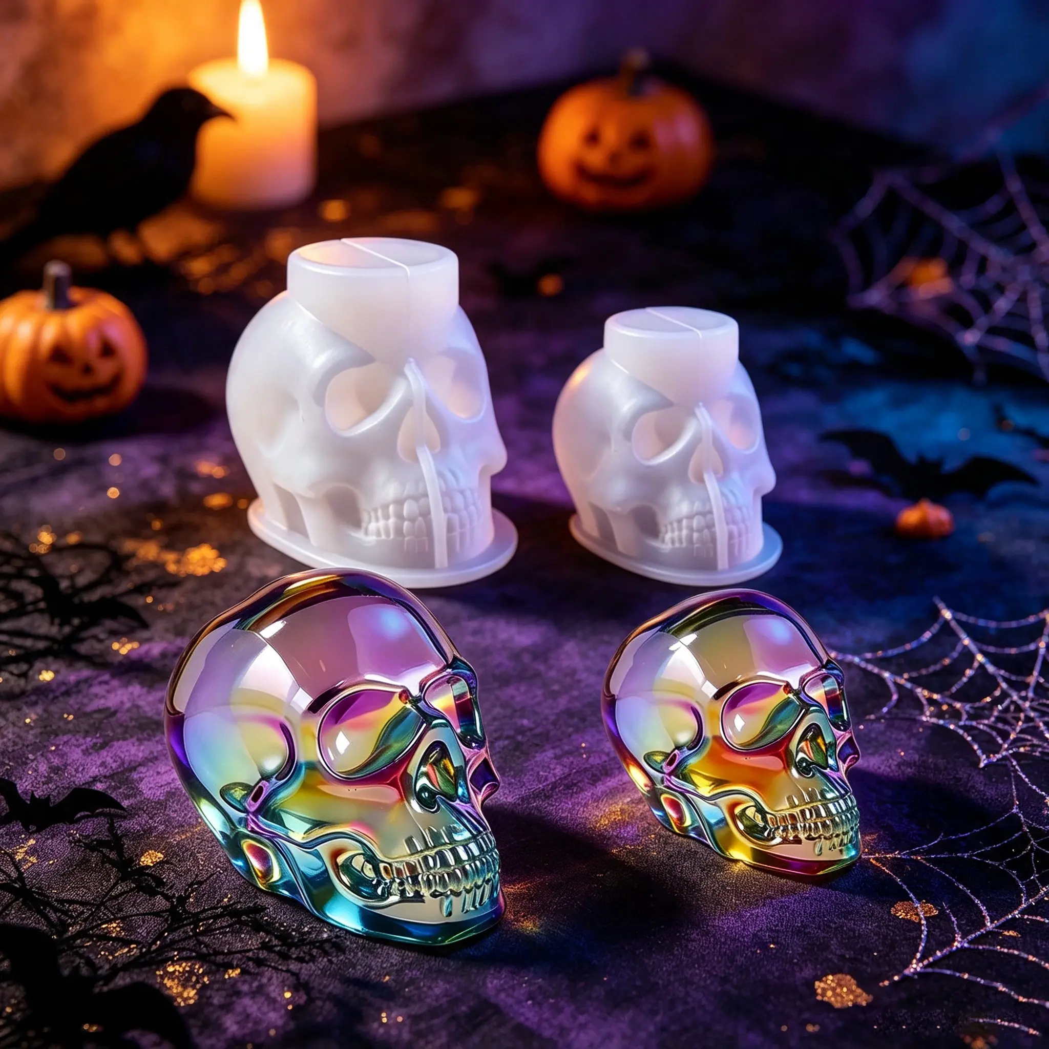 Skull Silicone Mold for Resin Art, Reusable DIY Casting Mold for Handmade Crafts, Crystal Epoxy Resin Mold for Decorations, Home Projects and Creative Gifts