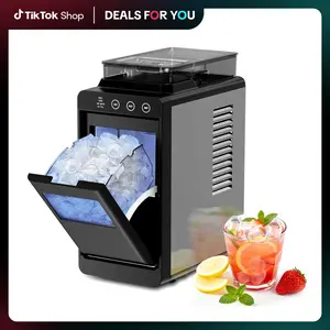 Kismile Countertop Ice Makers, 8 Bullet ICES in 6 Mins, 26lbs/24Hrs, 2 Ice Sizes, Self-Cleaning Portable Ice Maker Machine with Touch Display Blue Light for Home/Office/Bar, 1.1lb Storage